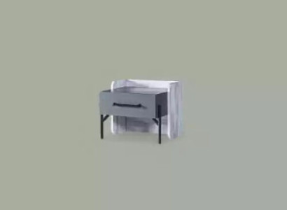 Modern bedside table gray design wooden furniture in the bedroom night consoles